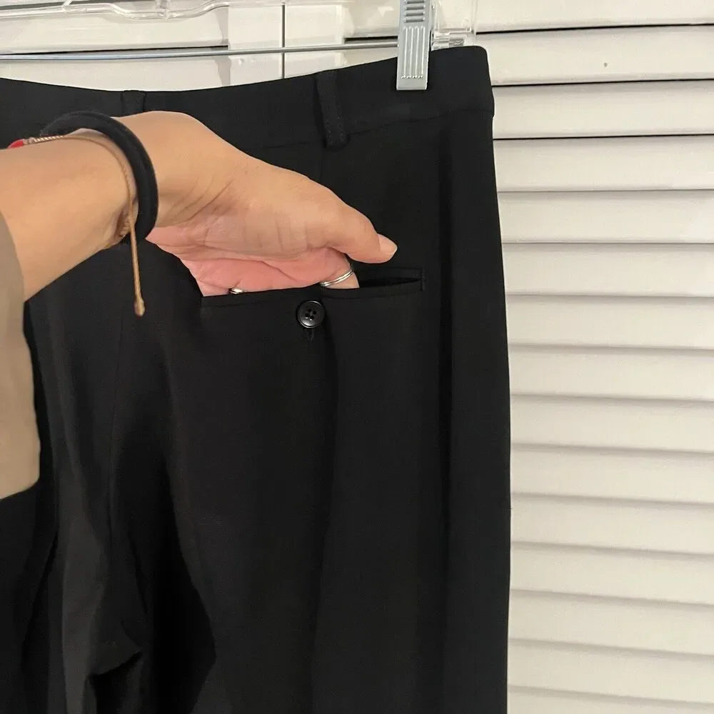 Etro black tailored trouser pants size IT42/US 6, made in Italy, career wear - Picture 7 of 11